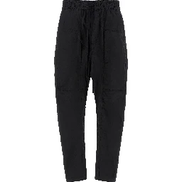 Black Cotton Casual Pants