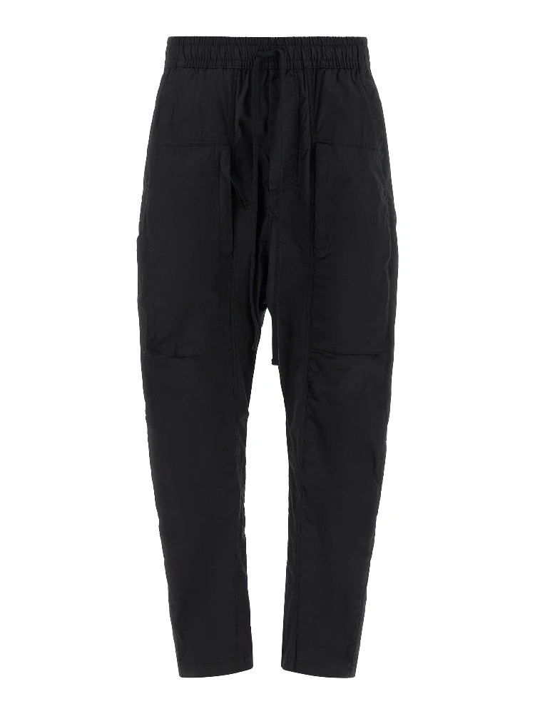 Black Cotton Casual Pants