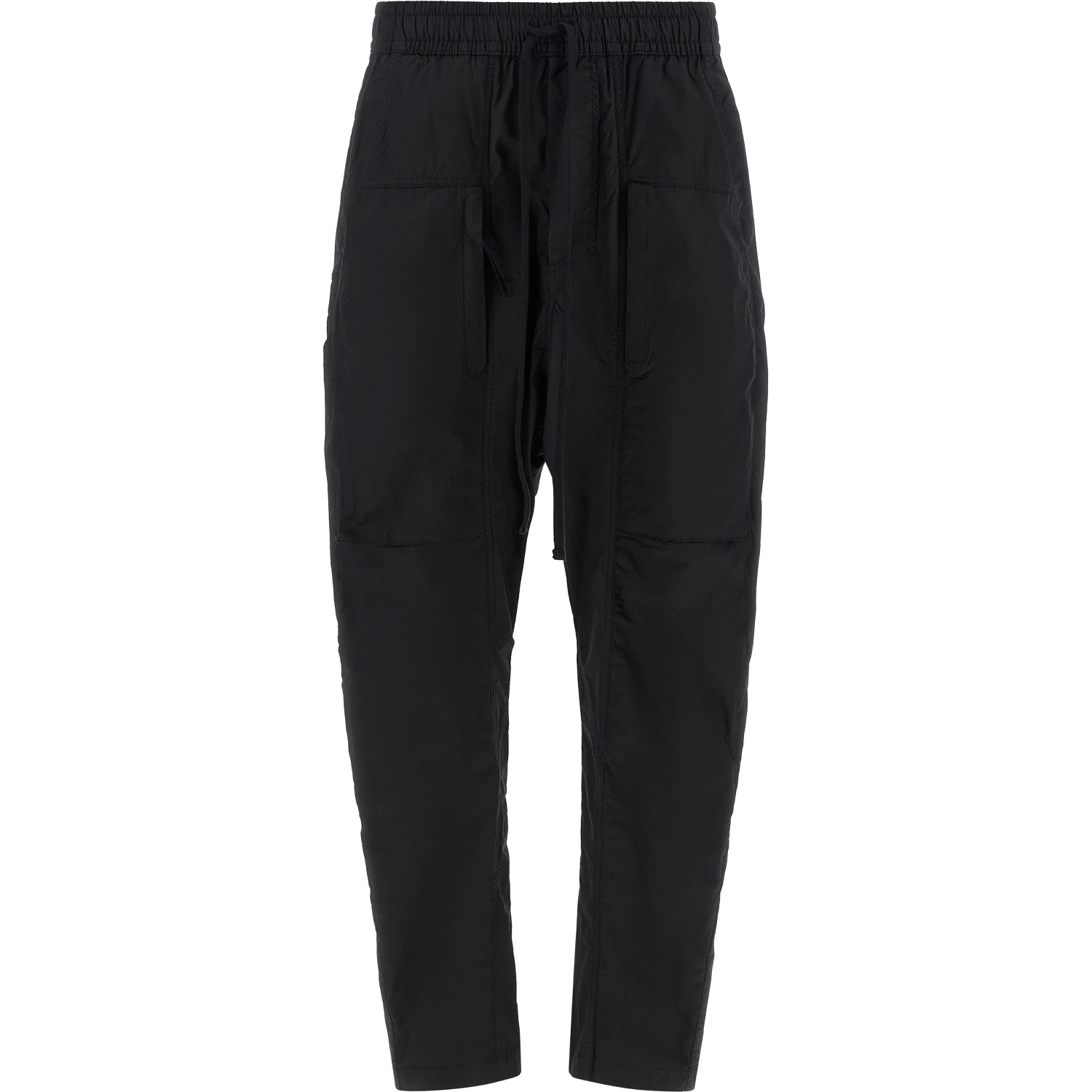 Black Cotton Casual Pants