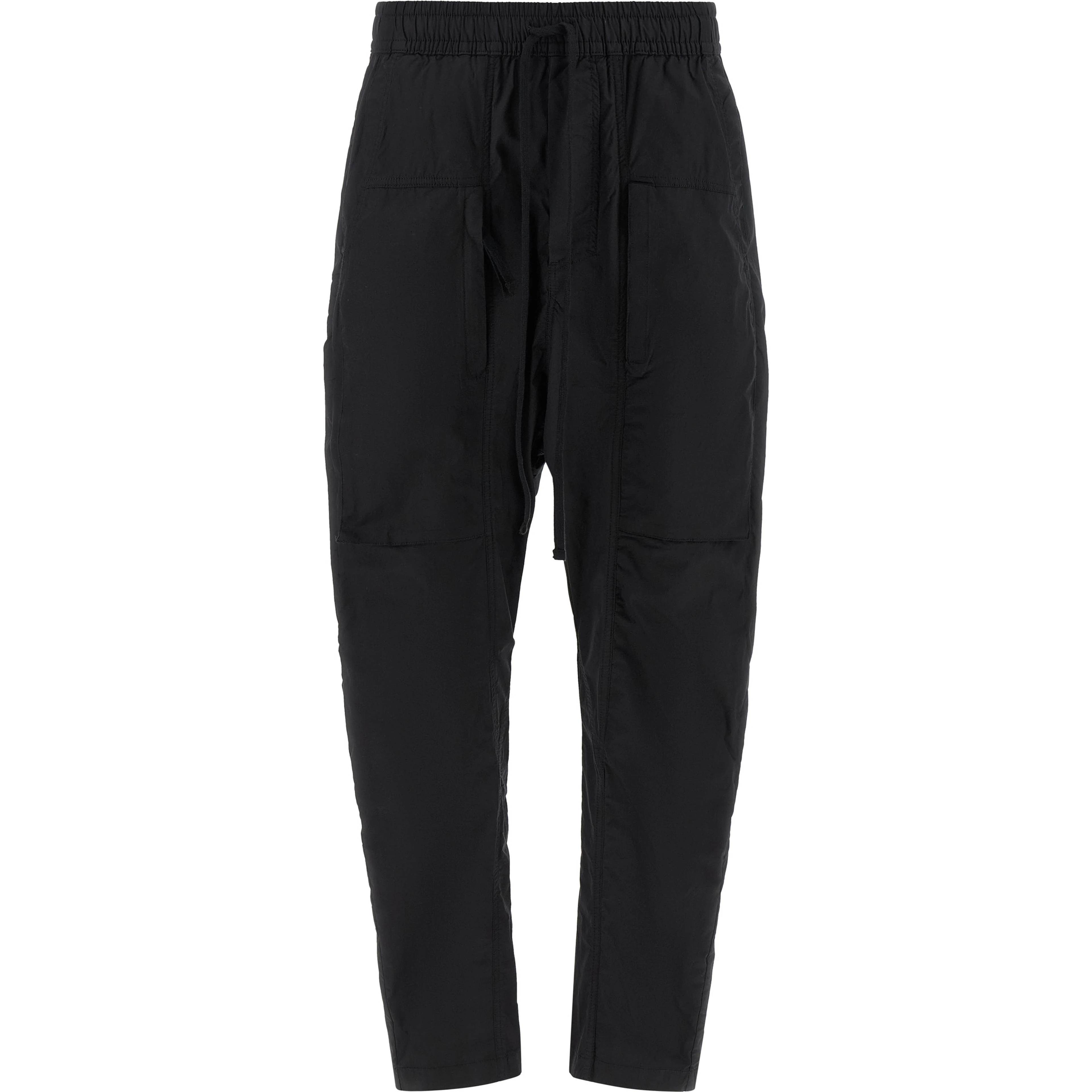 Black Cotton Casual Pants