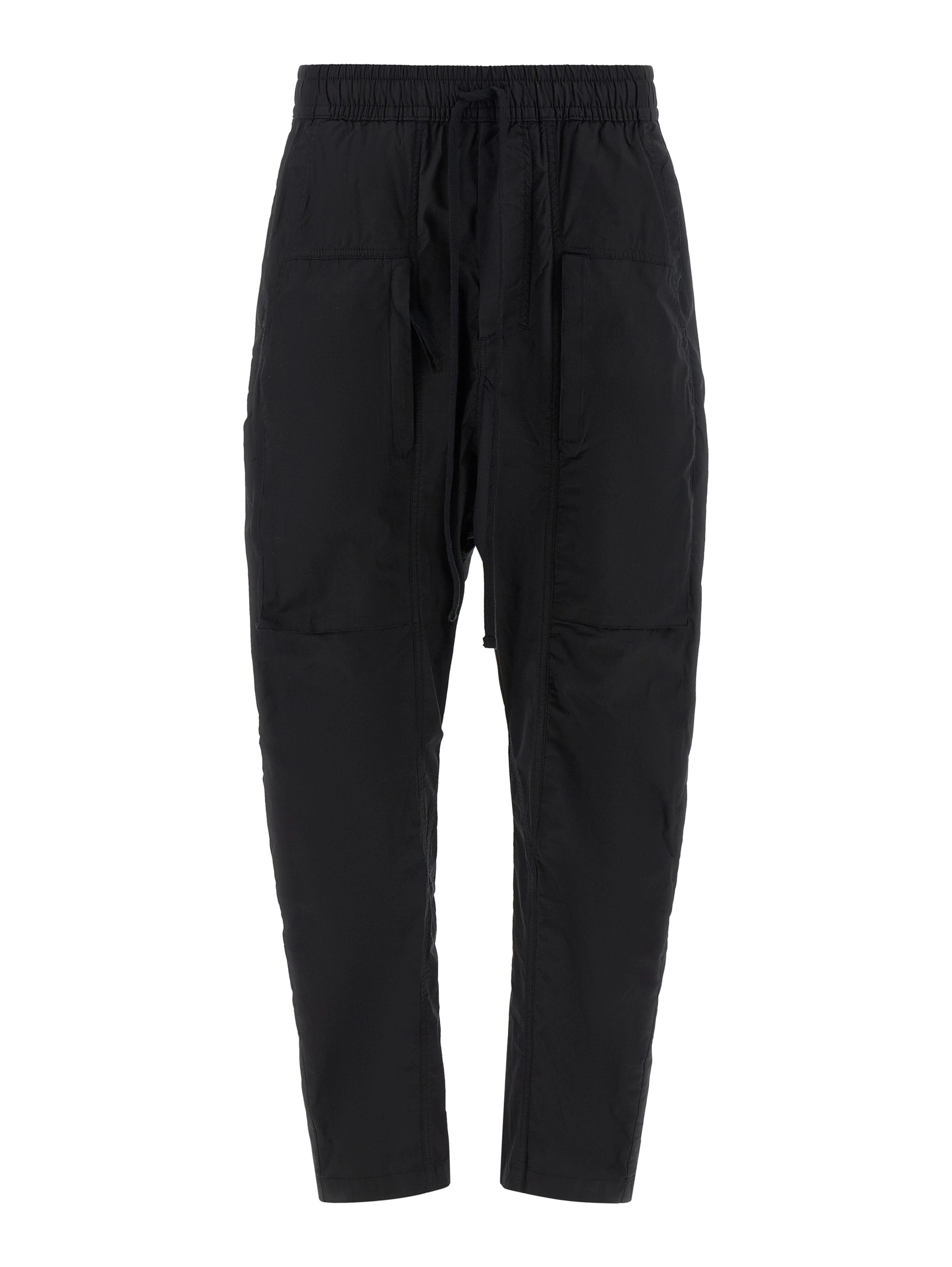 Black Cotton Casual Pants