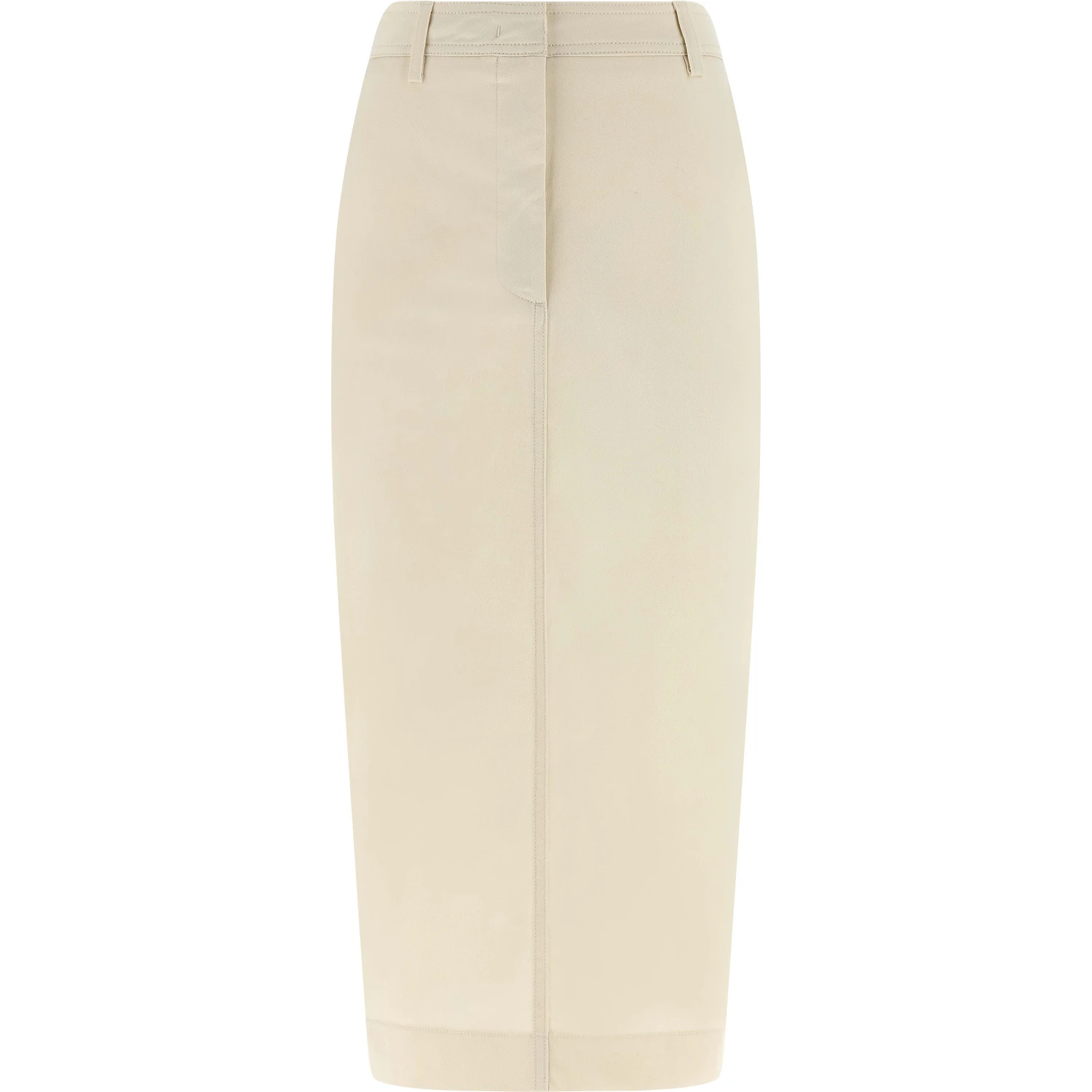 White Cotton Midi Skirt