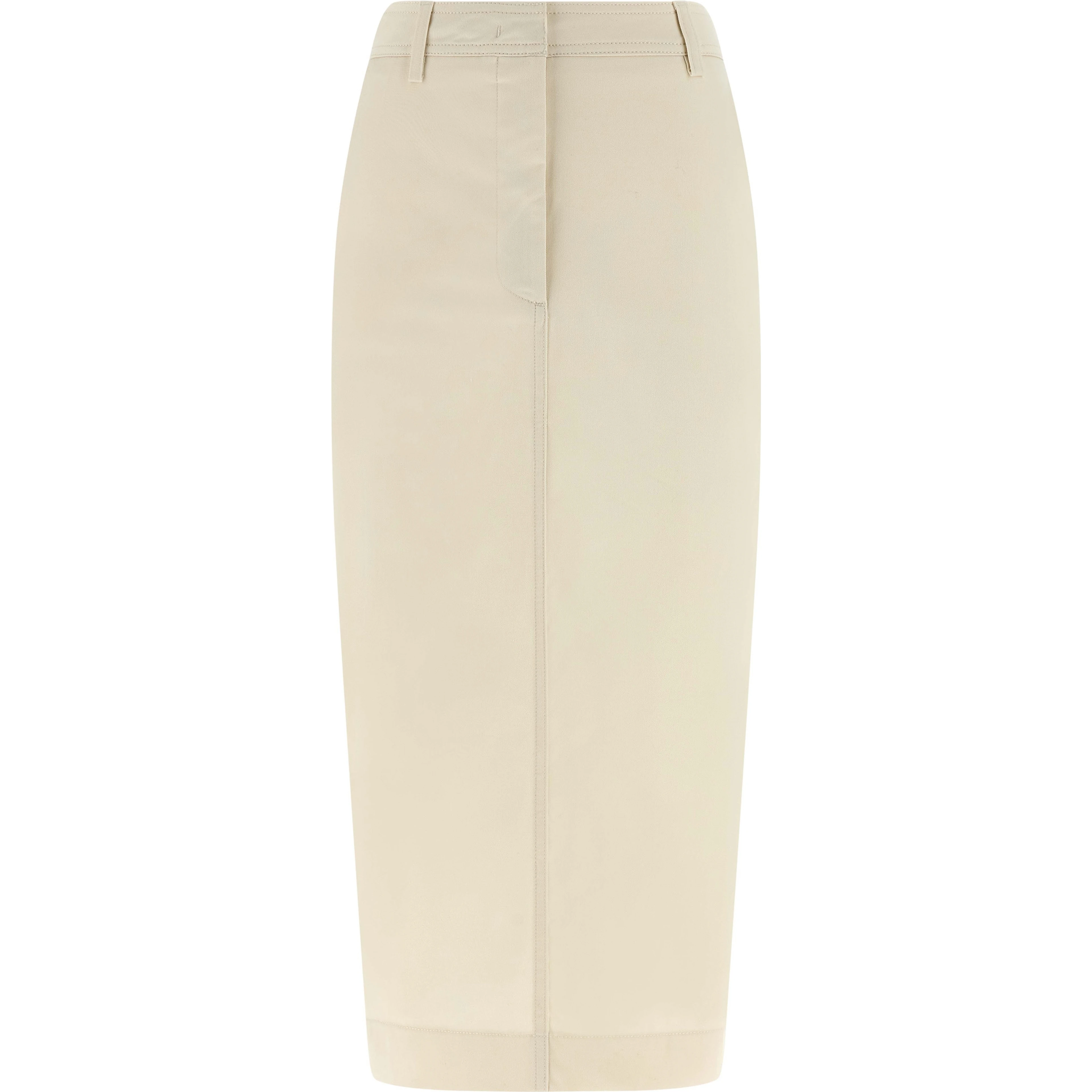 White Cotton Midi Skirt