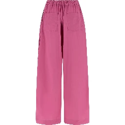 Fuchsia Cotton Casual Pants