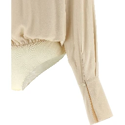 Beige Viscose Bodysuit