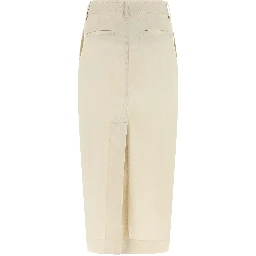 White Cotton Midi Skirt