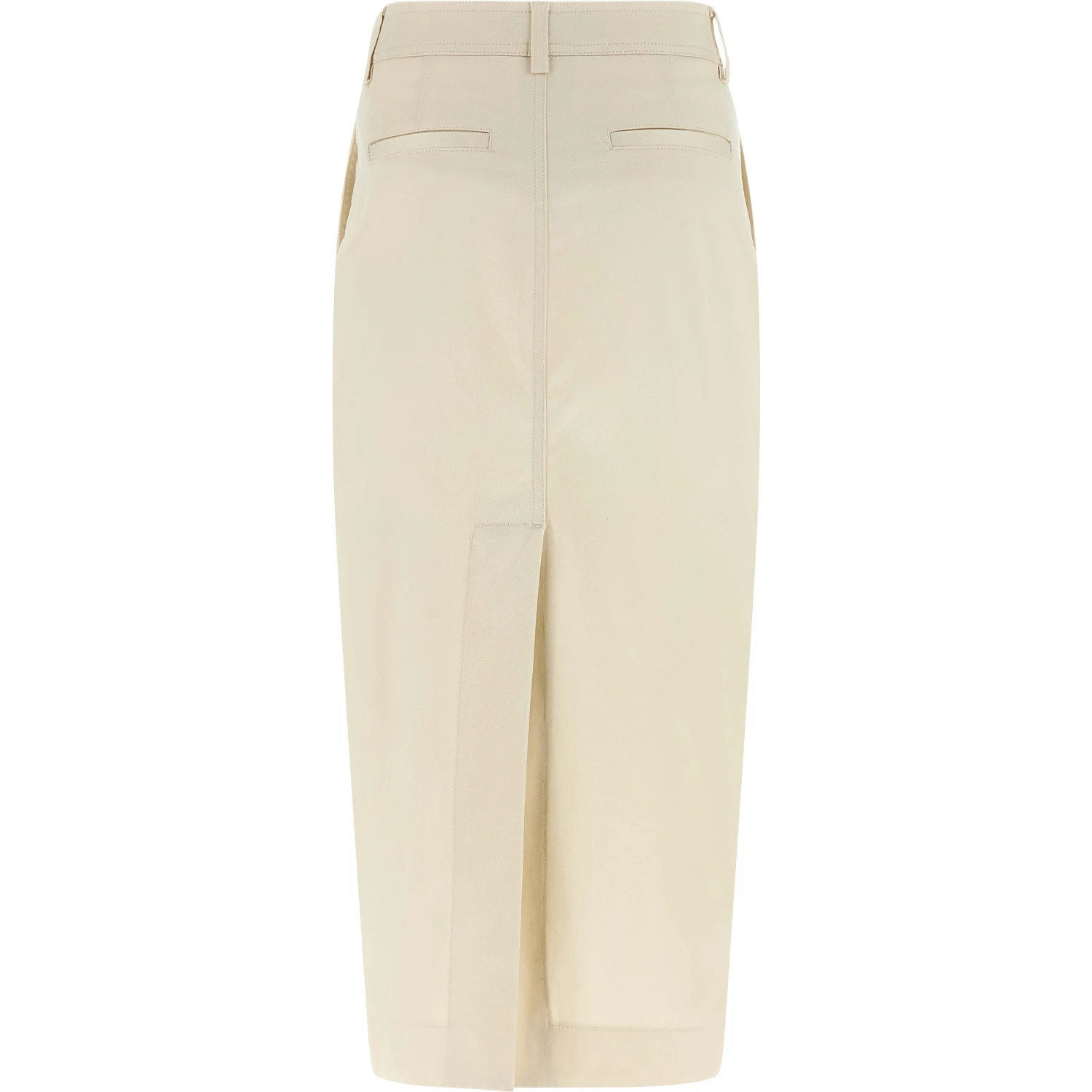 White Cotton Midi Skirt
