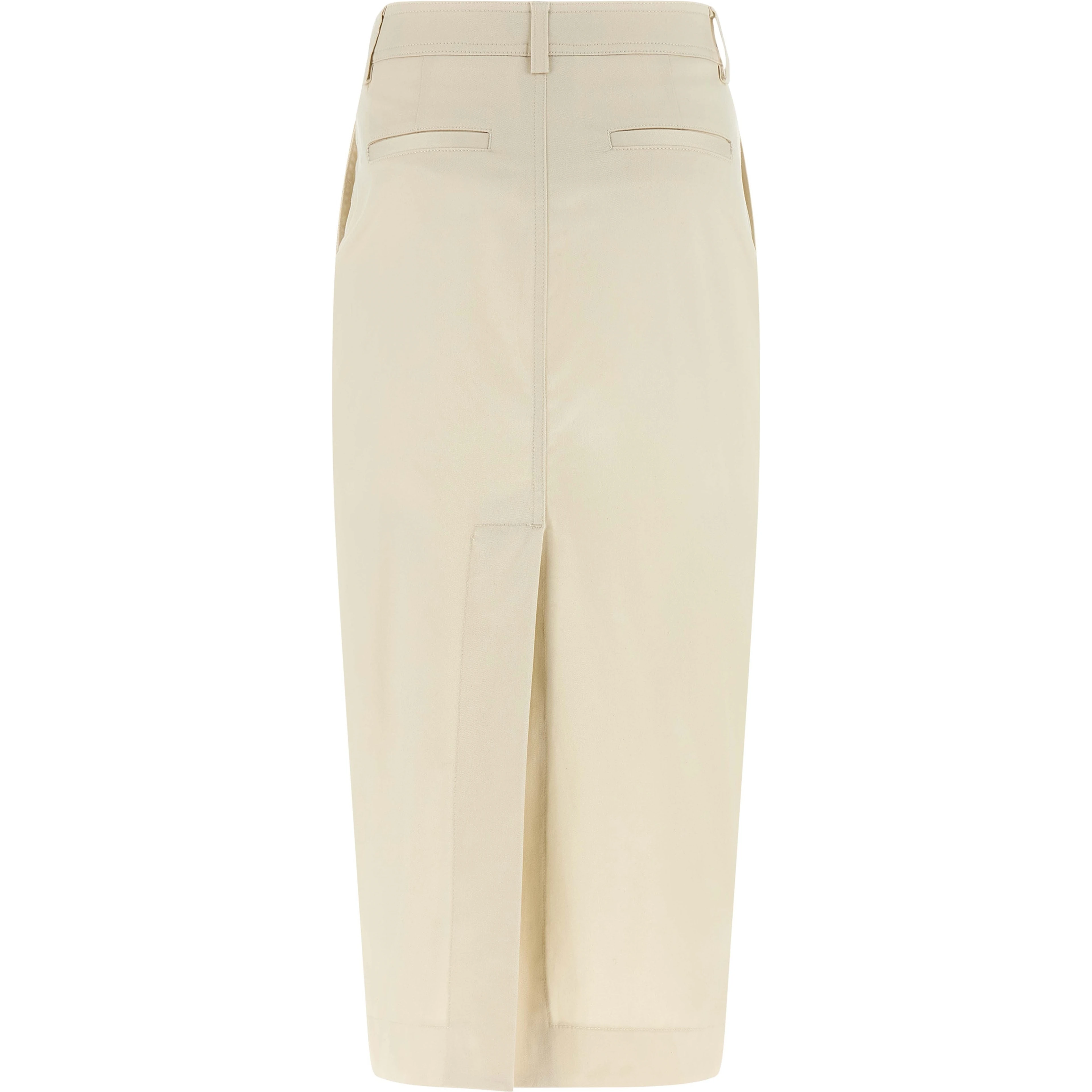 White Cotton Midi Skirt