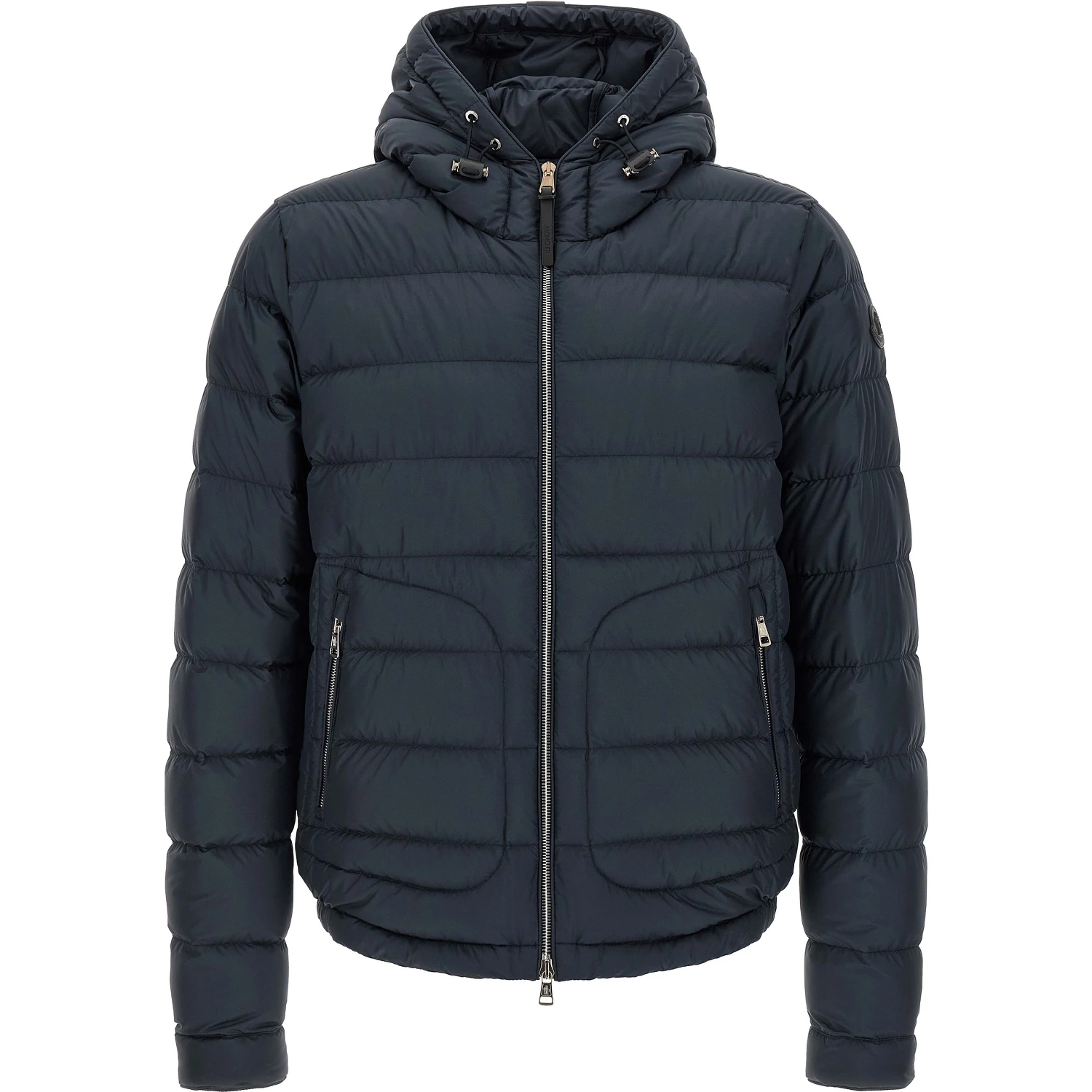 Blue Polyester Full-Length Jacket
