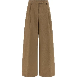Brown Cotton Casual Pants