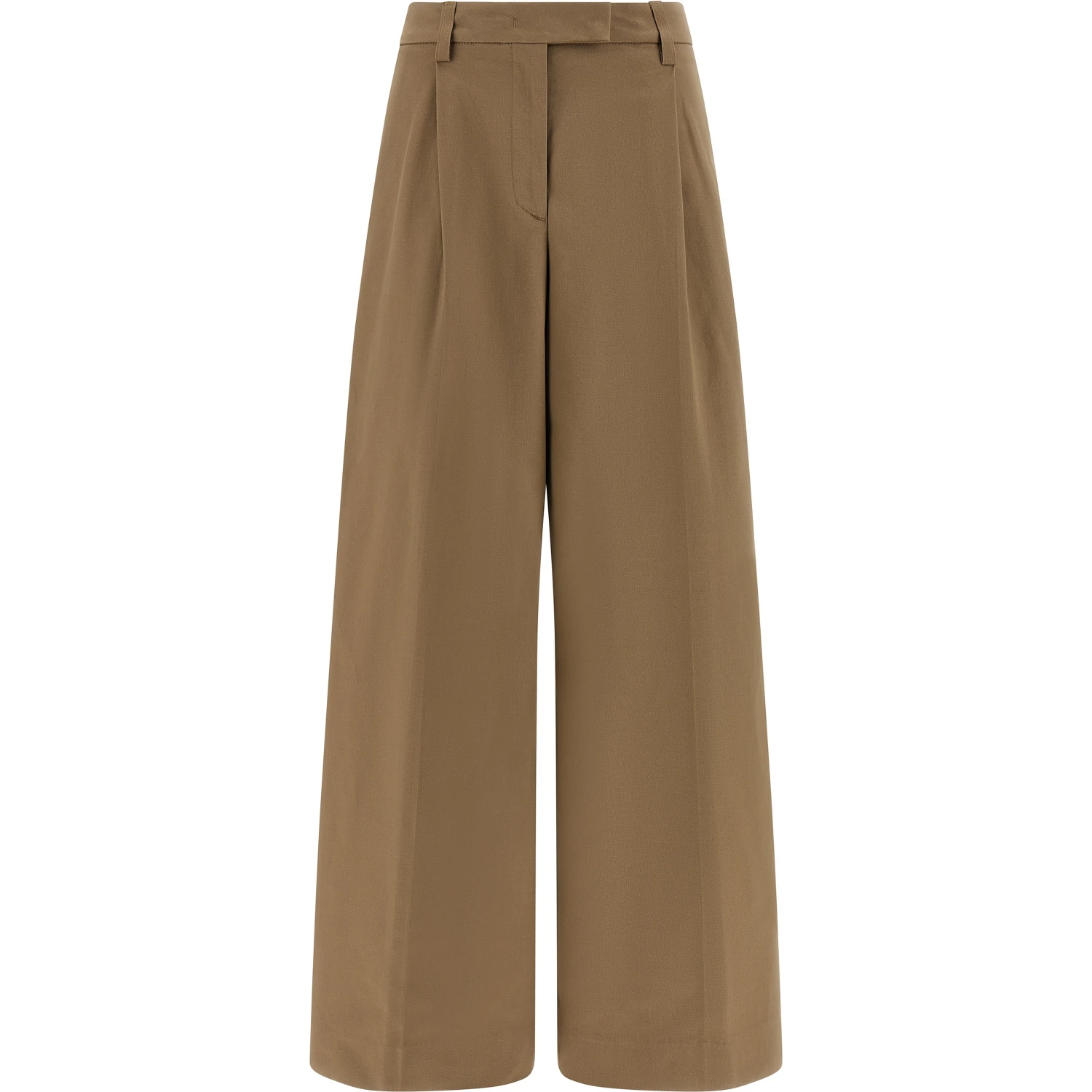 Brown Cotton Casual Pants