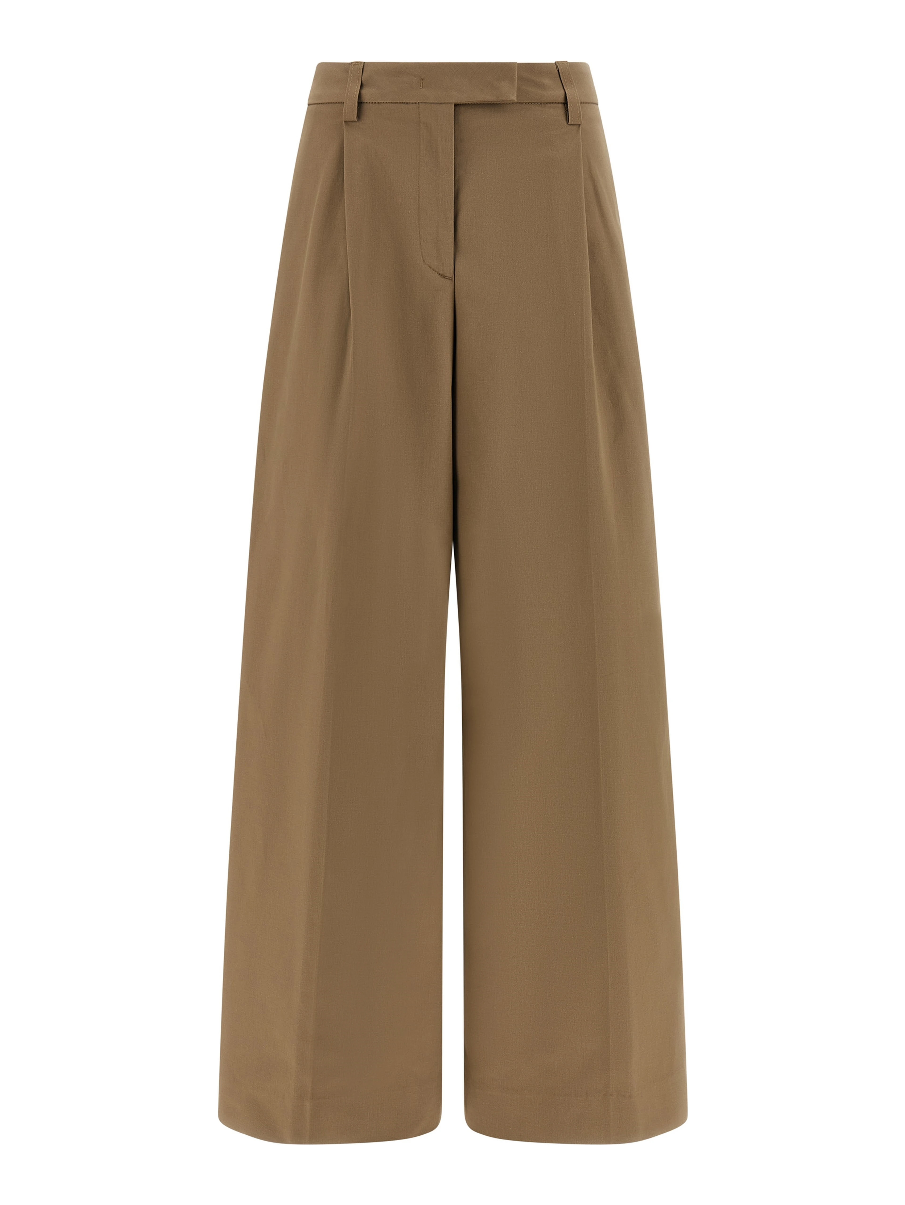 Brown Cotton Casual Pants