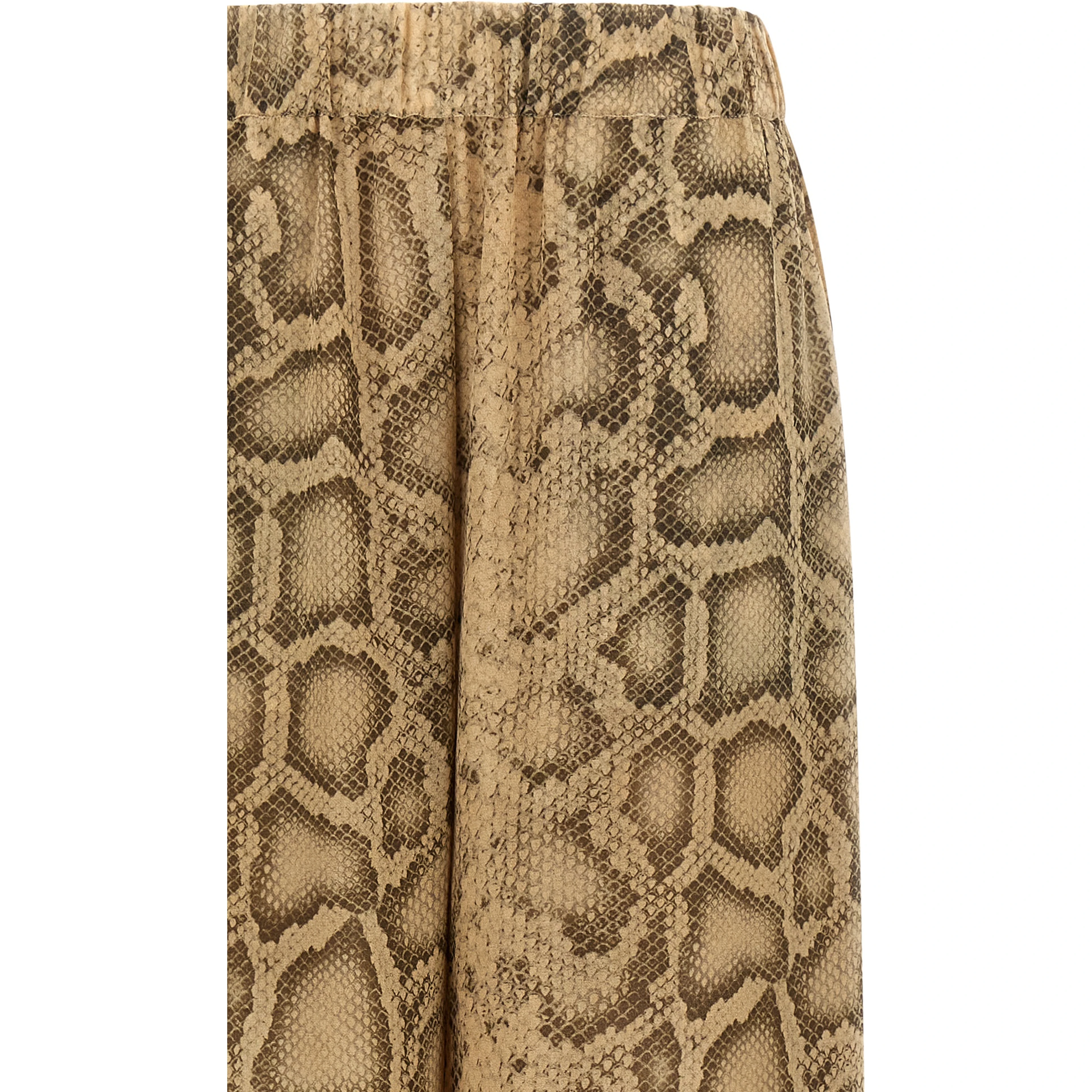 Beige Polyester Pants