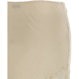 Beige Viscose Mini Skirt