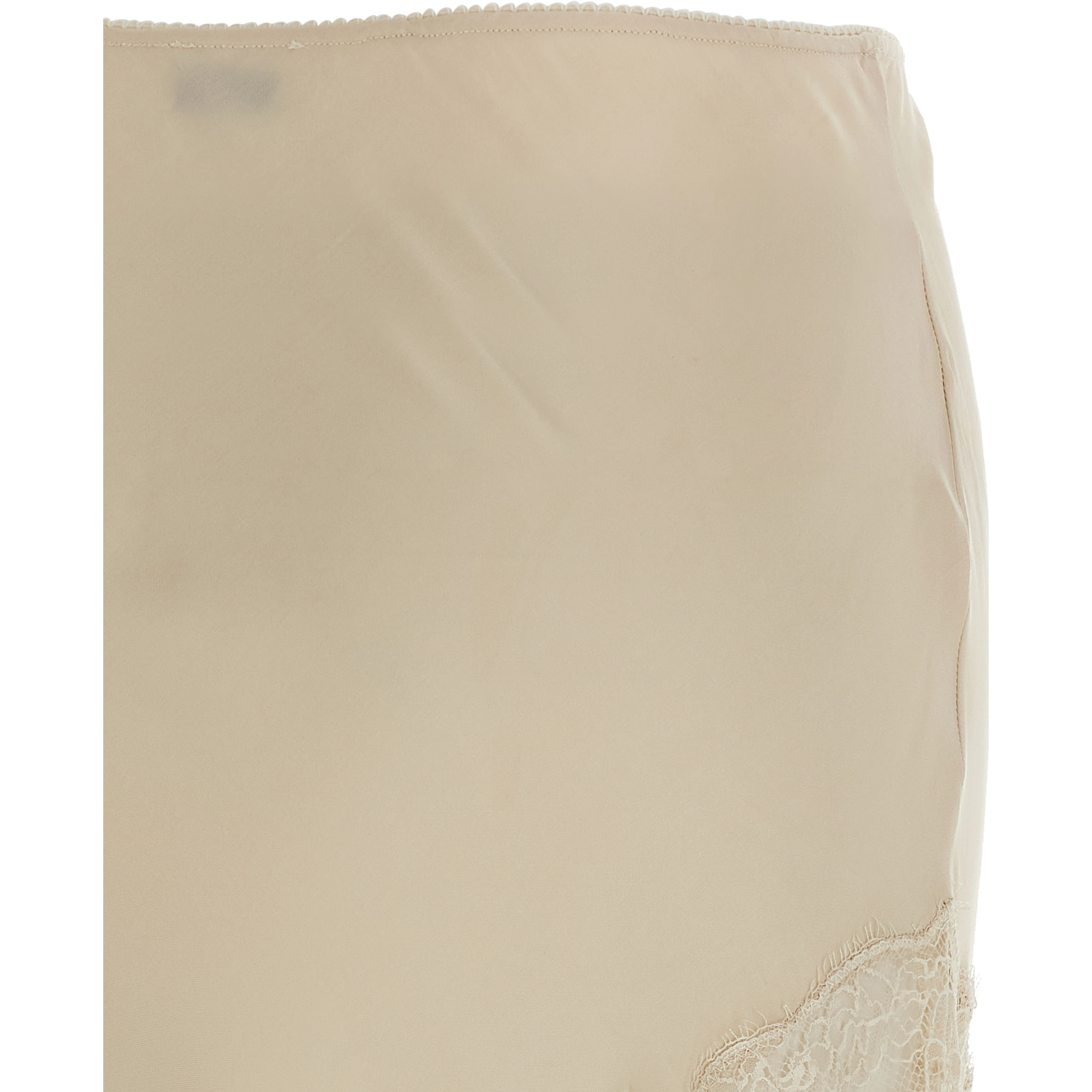 Beige Viscose Mini Skirt