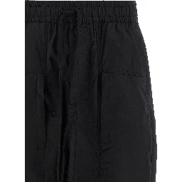 Black Cotton Casual Pants