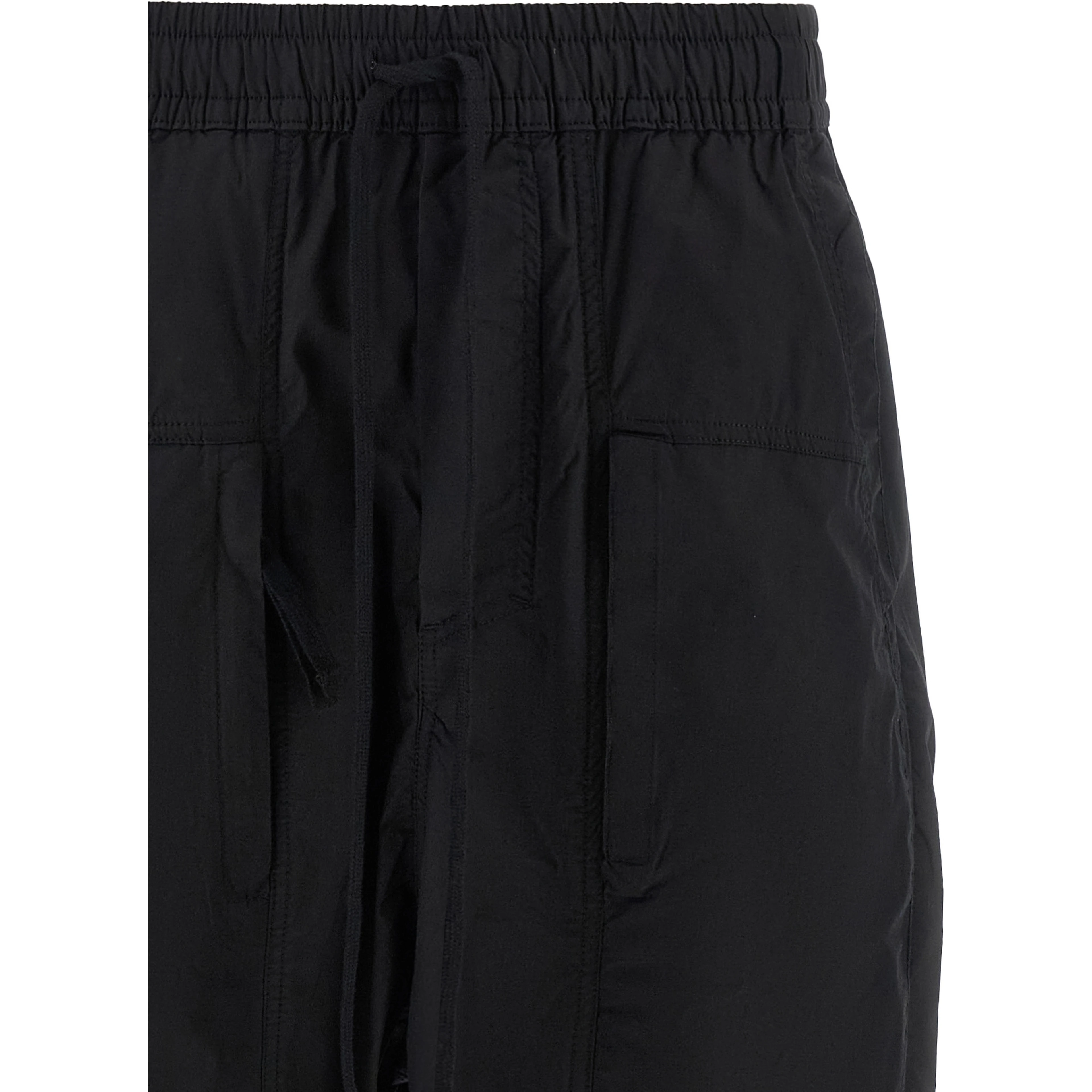 Black Cotton Casual Pants