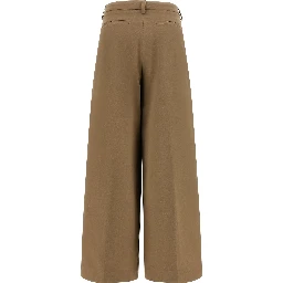 Brown Cotton Casual Pants