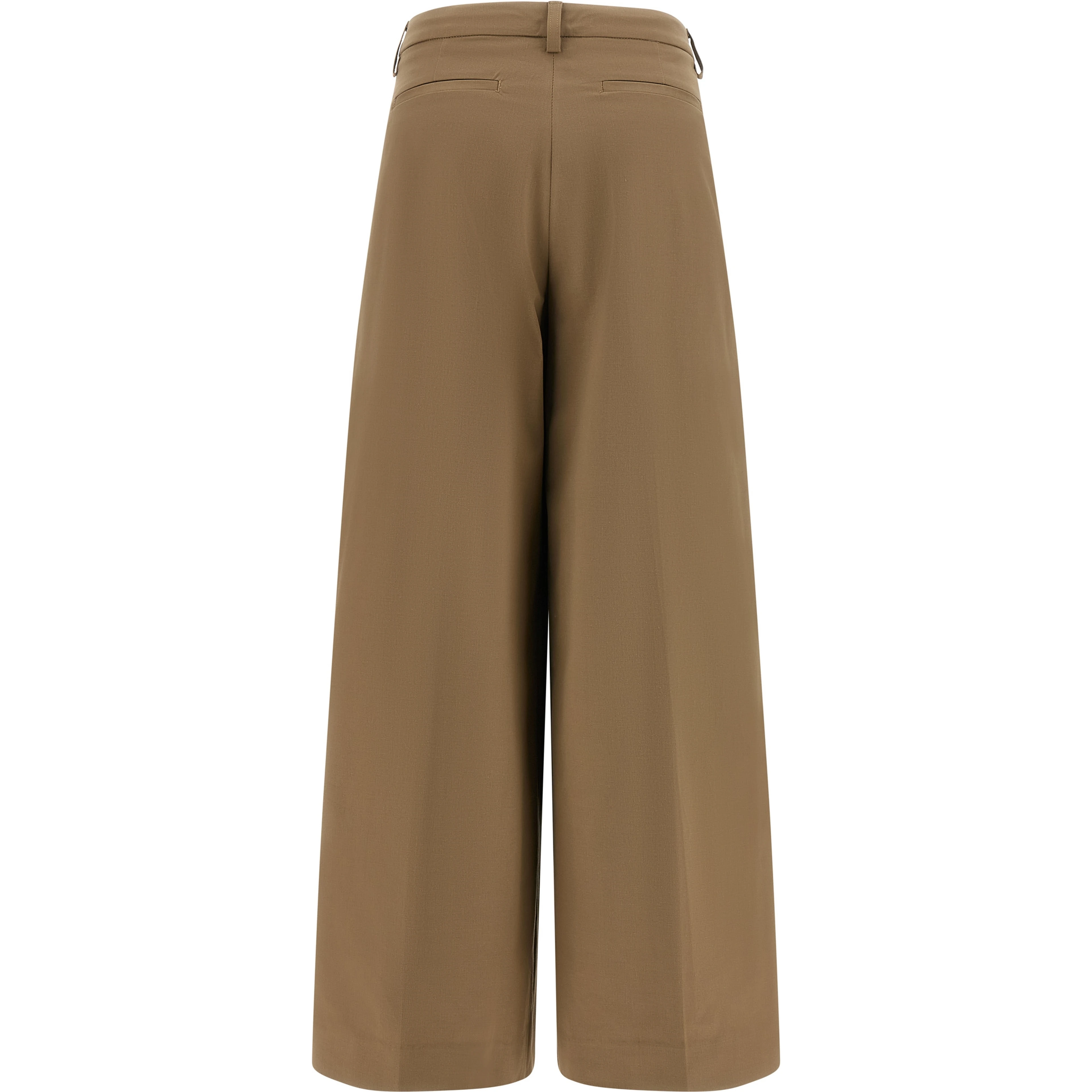 Brown Cotton Casual Pants
