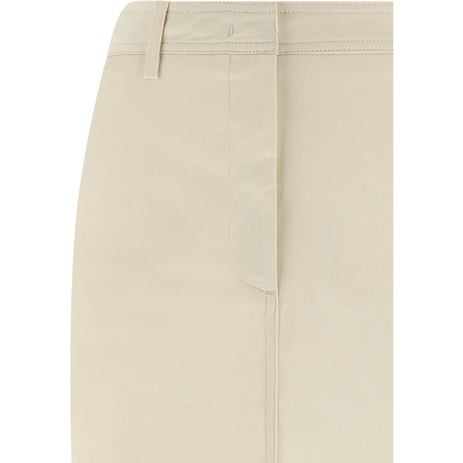 White Cotton Midi Skirt