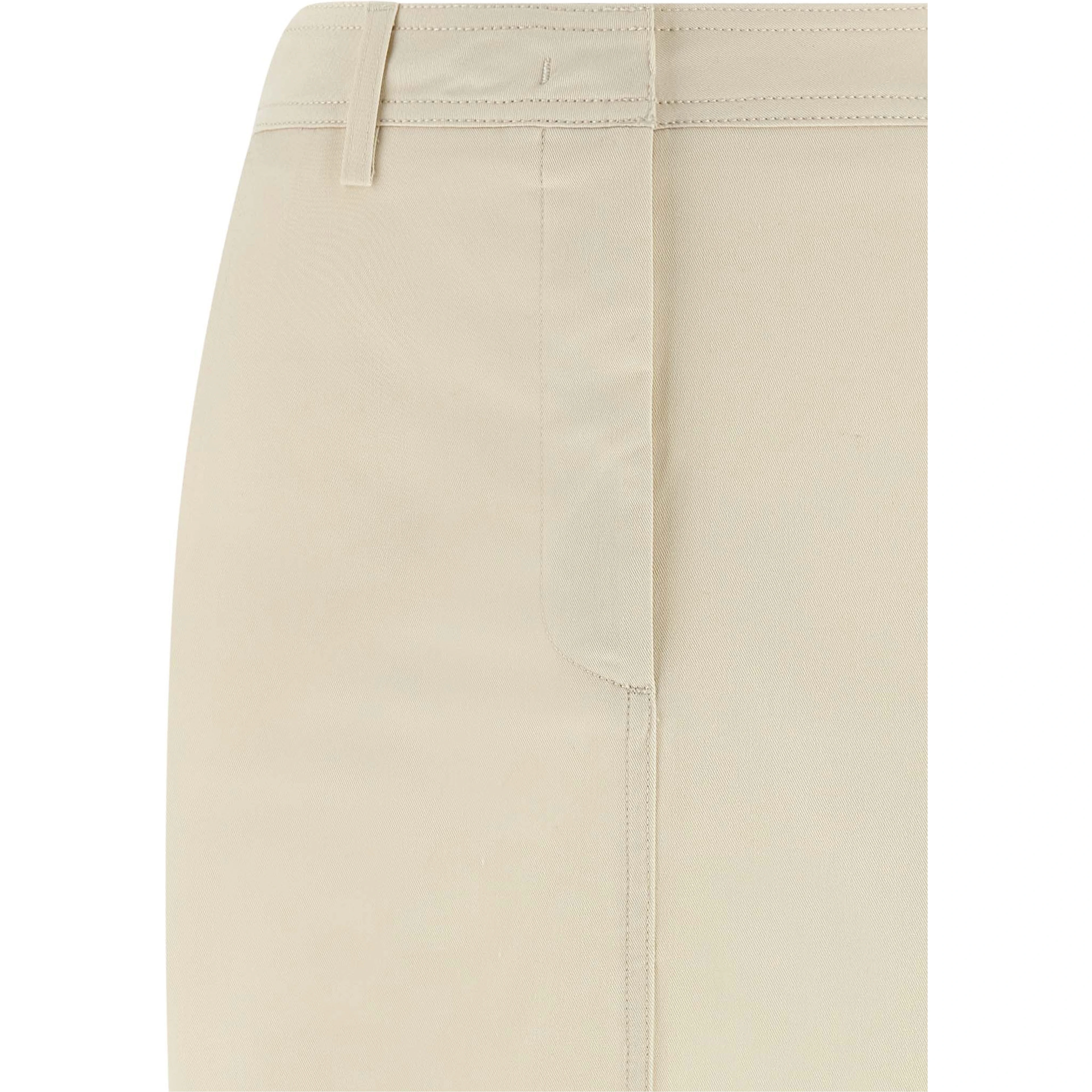 White Cotton Midi Skirt