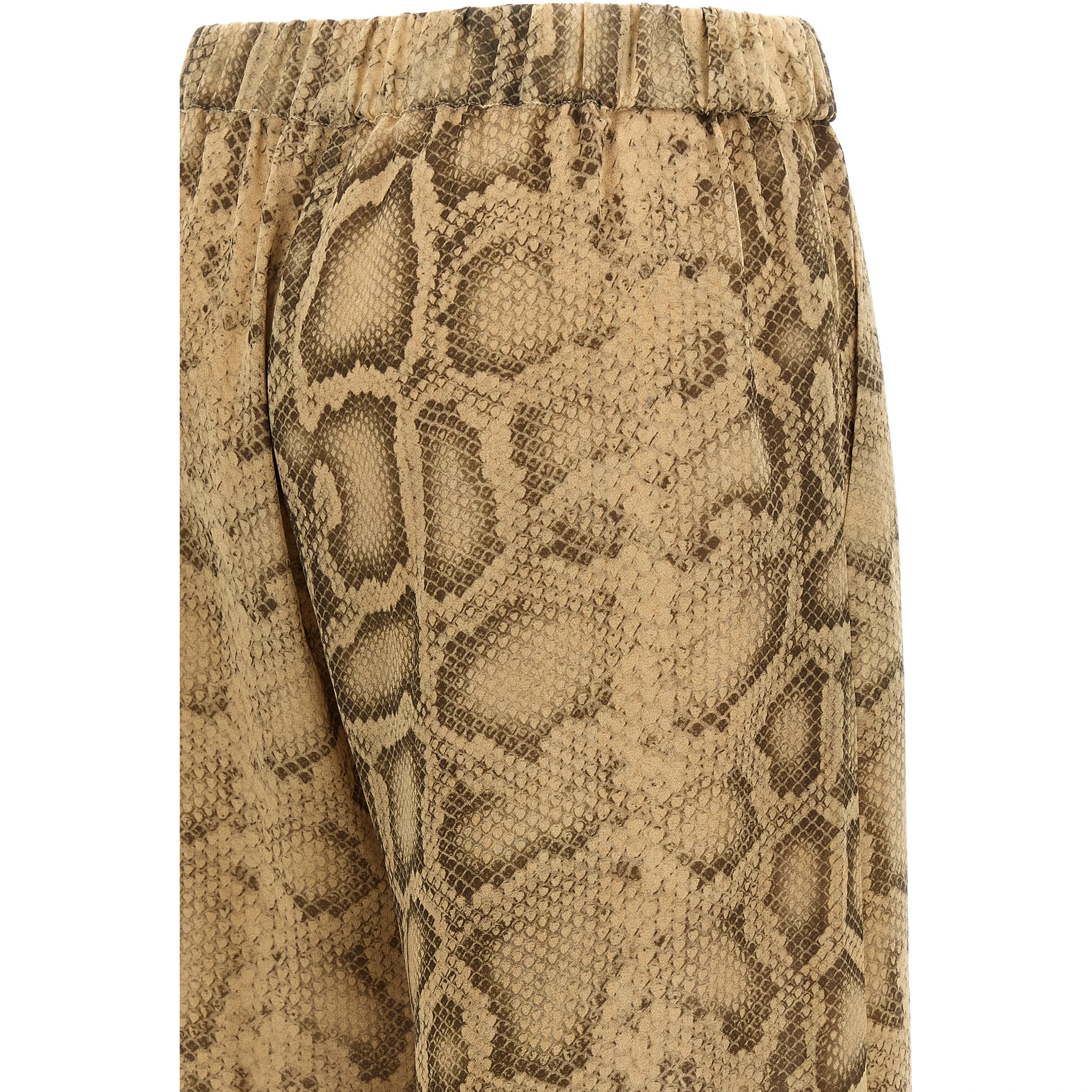 Beige Polyester Pants