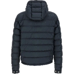 Blue Polyester Full-Length Jacket