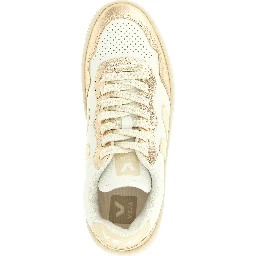 Gold Genuine Leather Low Top Sneakers