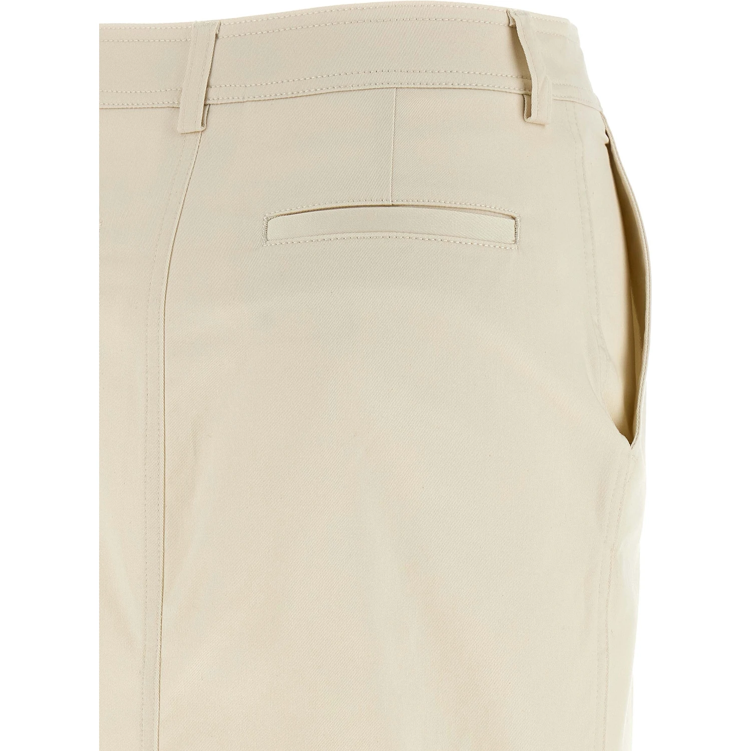 White Cotton Midi Skirt