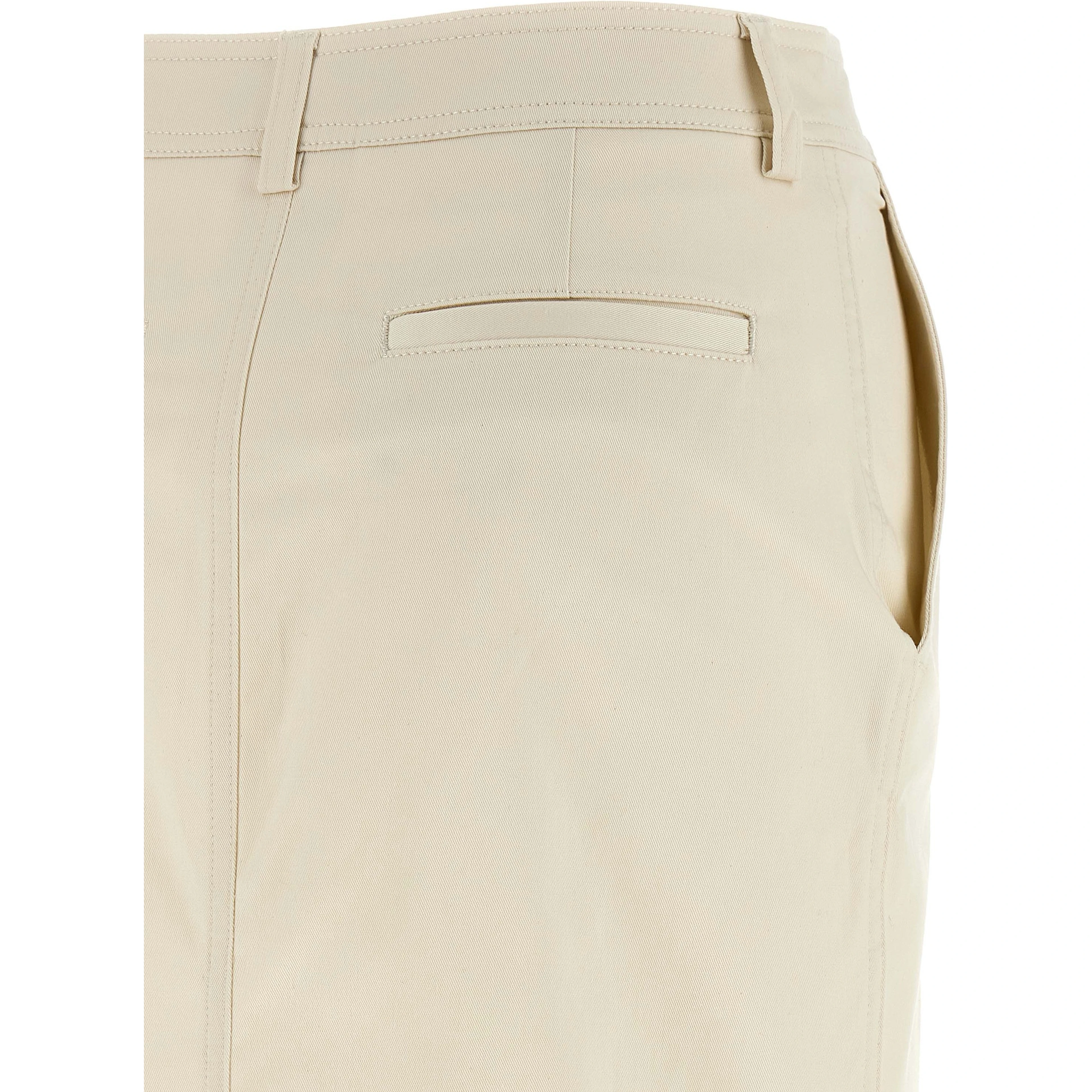 White Cotton Midi Skirt
