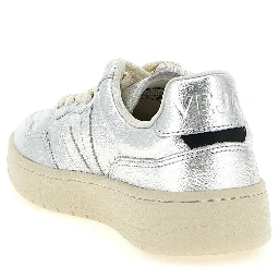 Silver Genuine Leather Low Top Sneakers