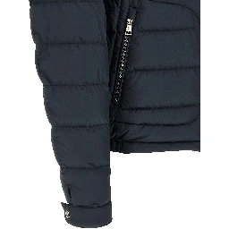Blue Polyester Full-Length Jacket