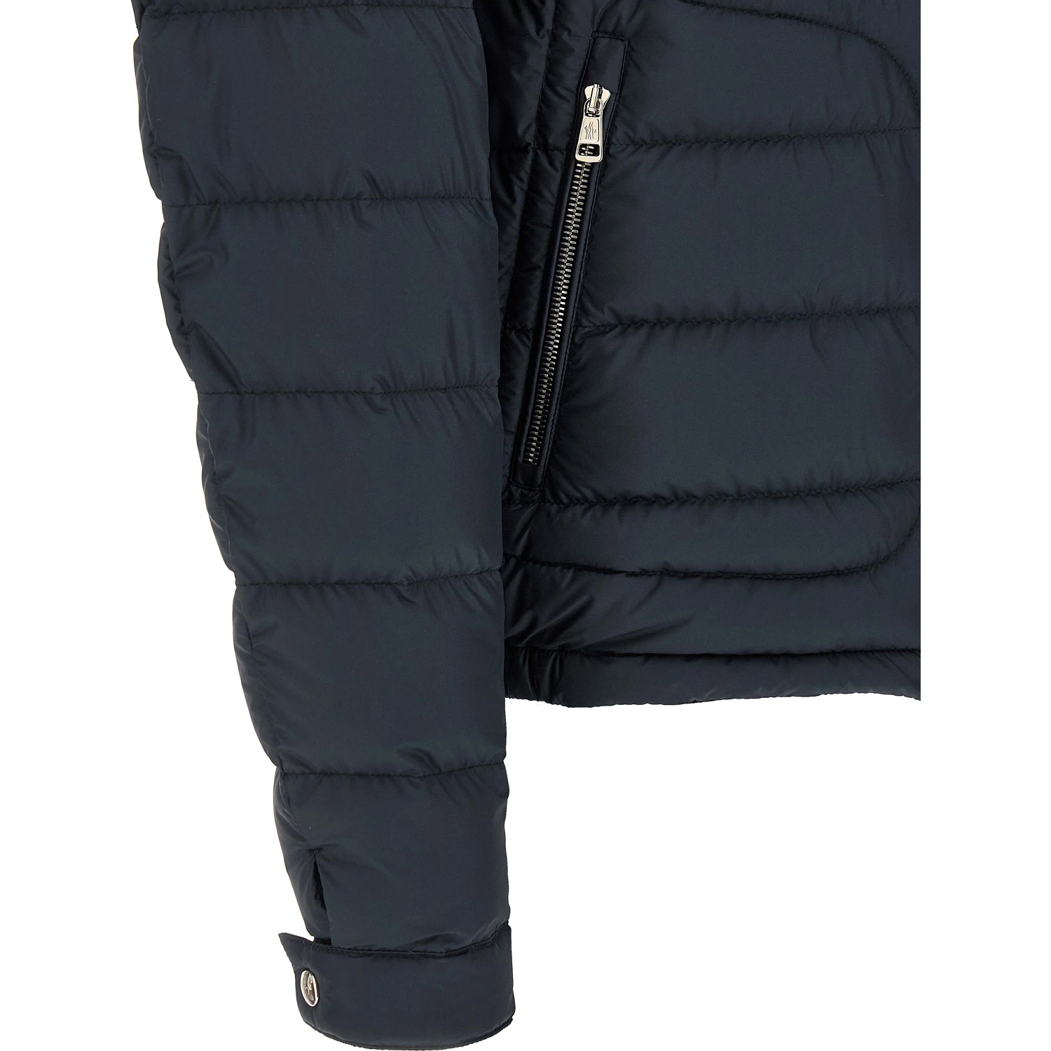 Blue Polyester Full-Length Jacket