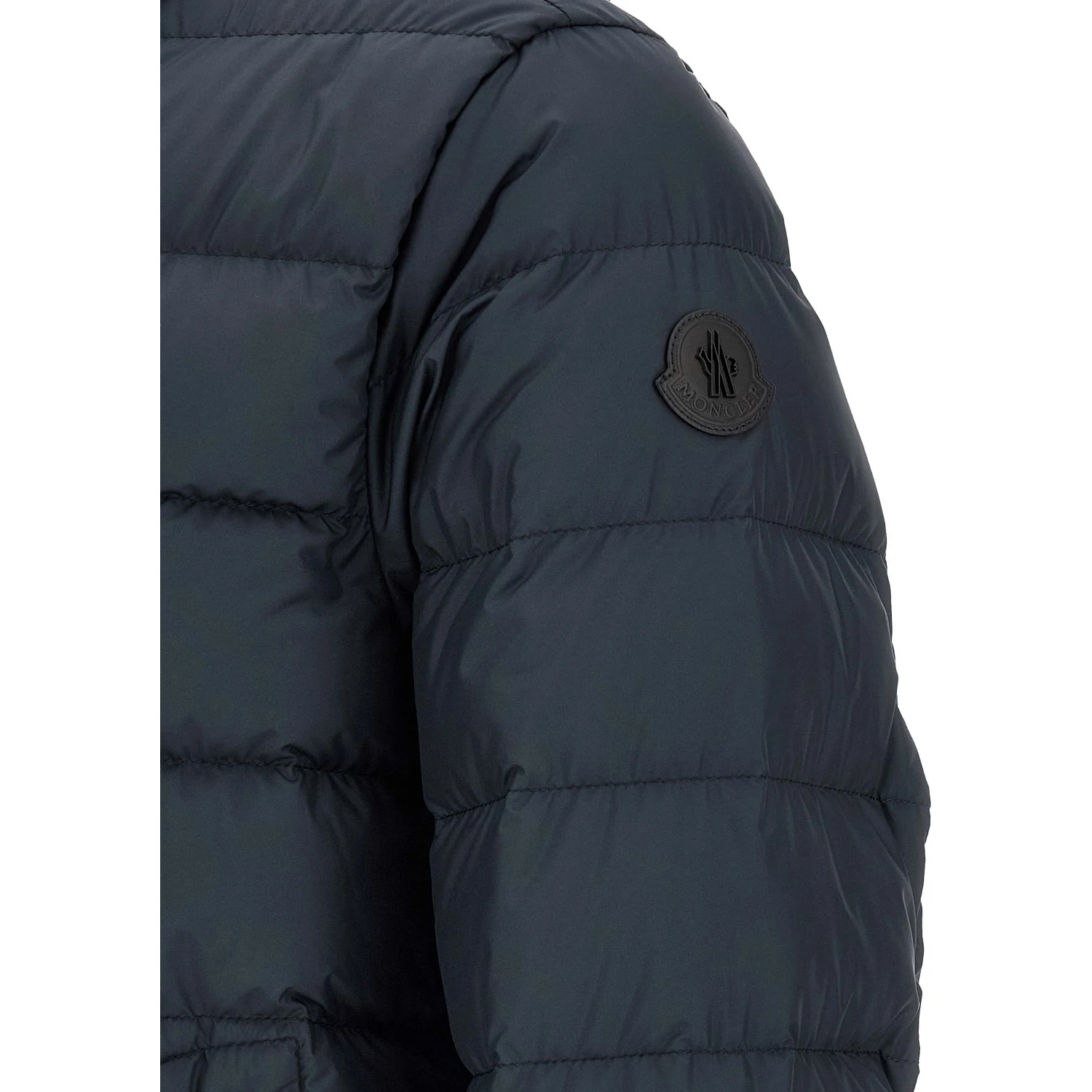 Blue Polyester Full-Length Jacket