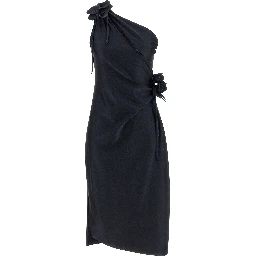 Black Polyamide Midi Dress