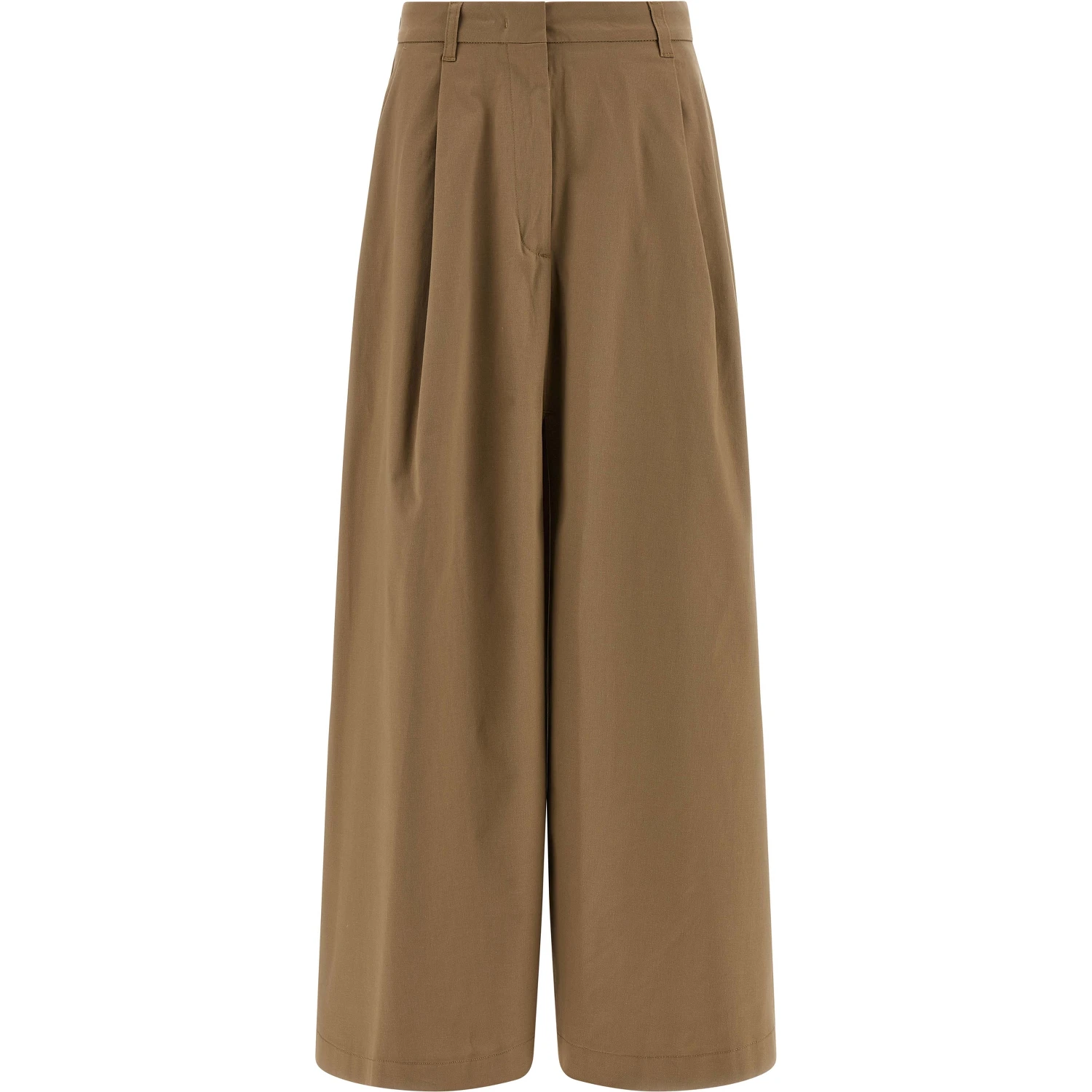 Brown Cotton Mini Skirt