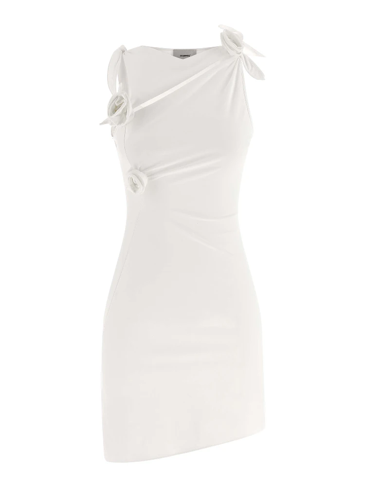 White Polyamide Short Dress