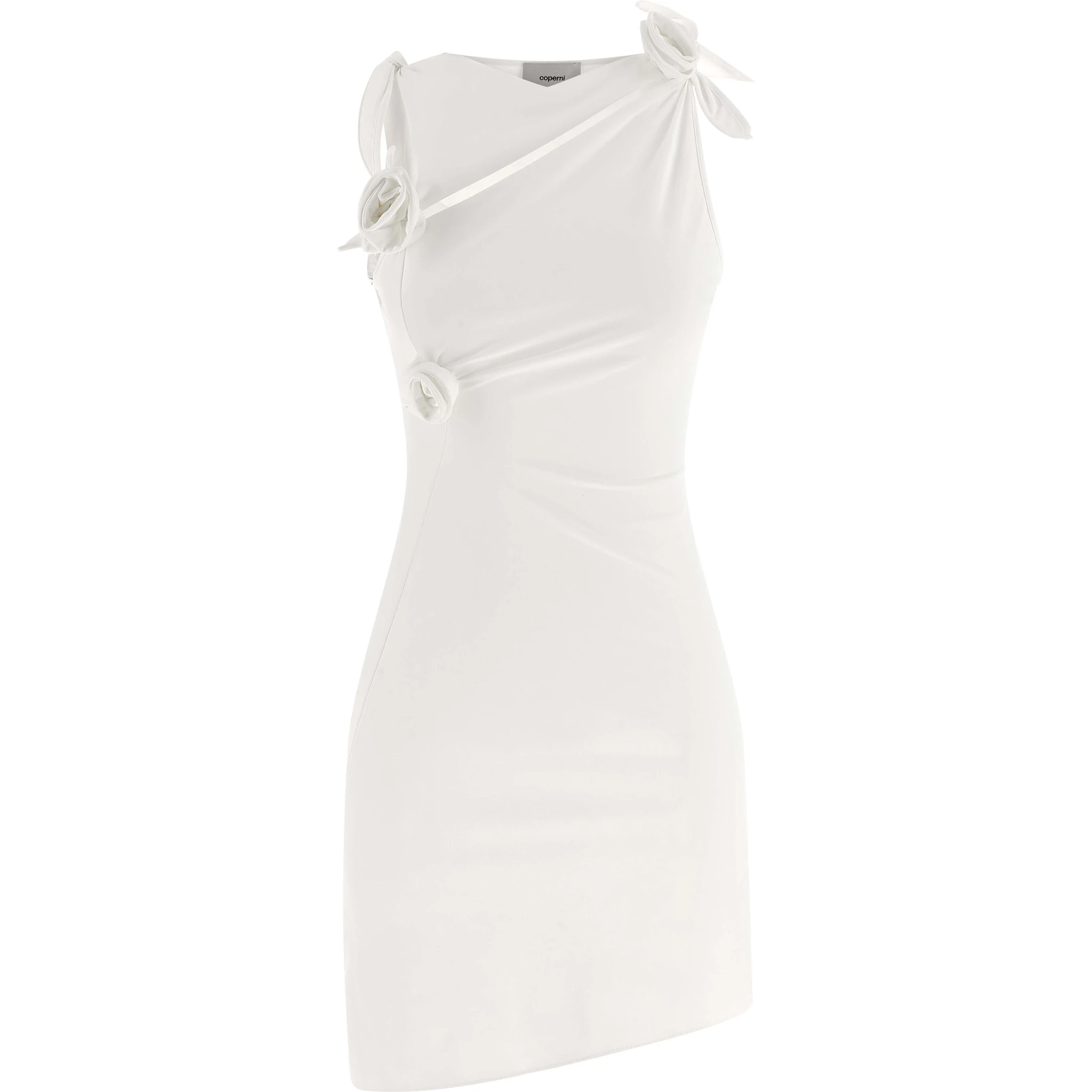 White Polyamide Short Dress