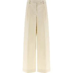 White Cotton Casual Pants