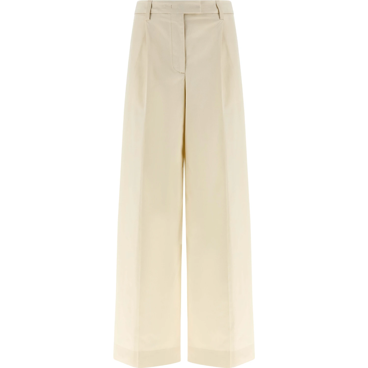 White Cotton Casual Pants