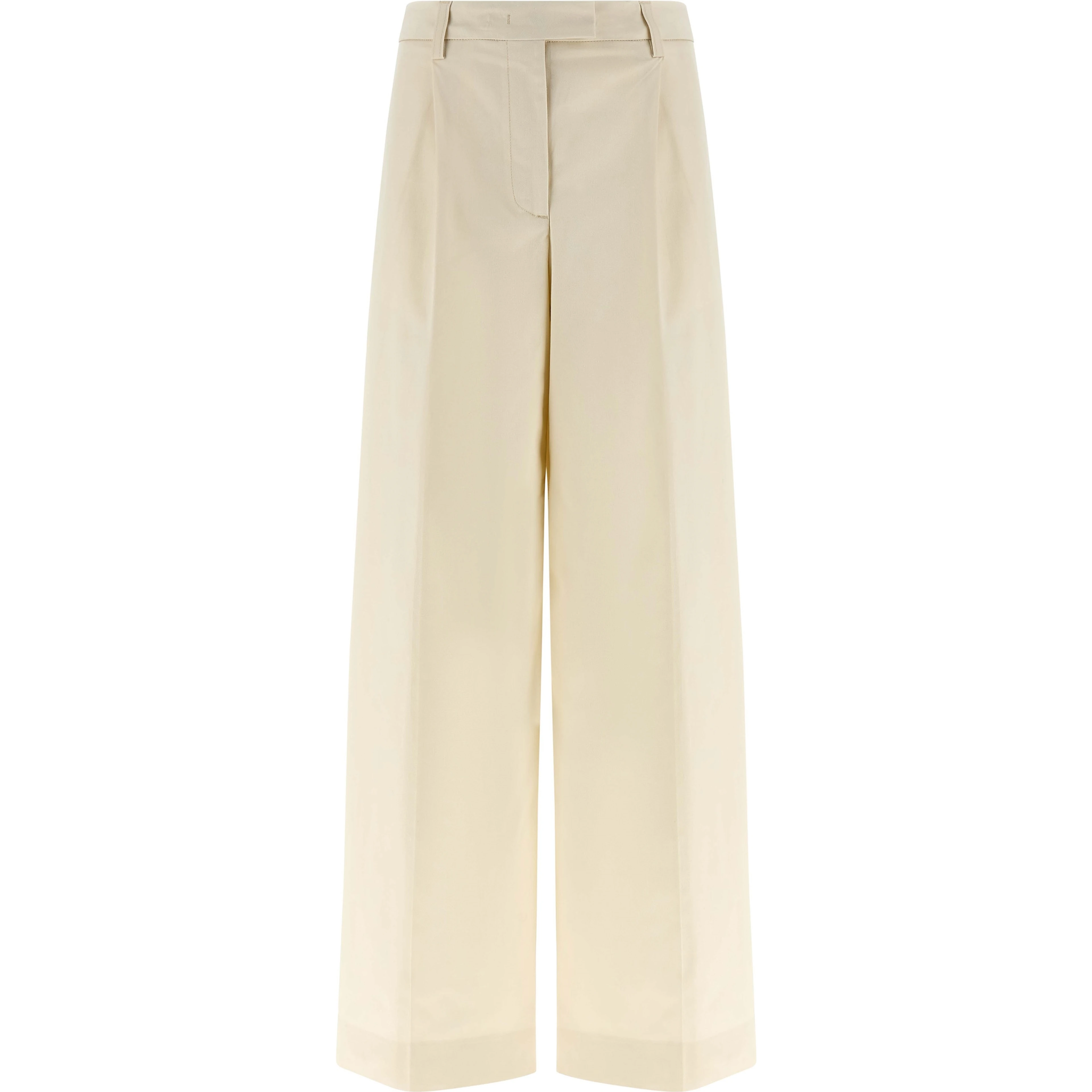 White Cotton Casual Pants