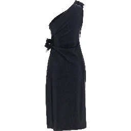 Black Polyamide Midi Dress