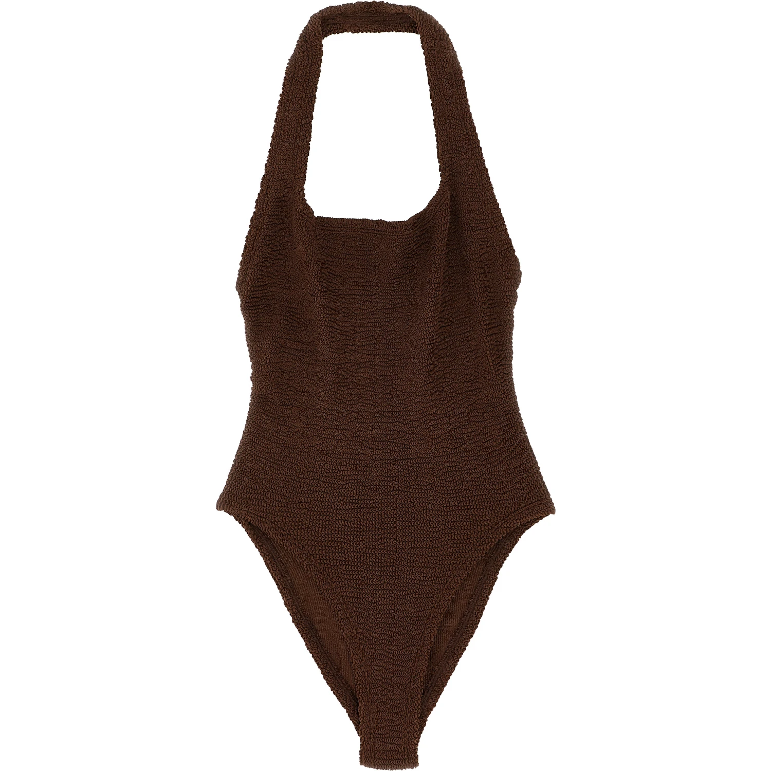 Brown Polyamide One-Piece Swimsuit