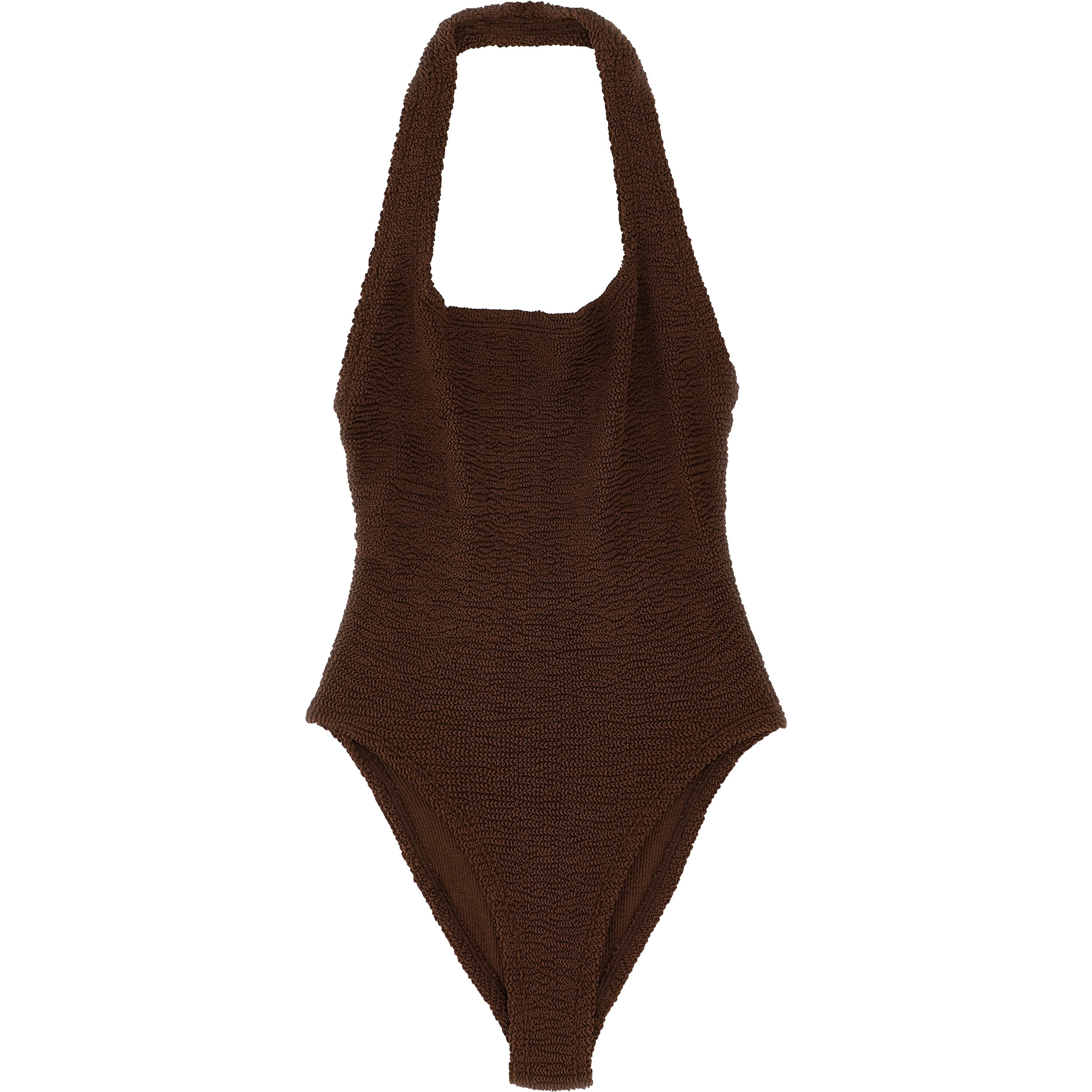 Brown Polyamide One-Piece Swimsuit