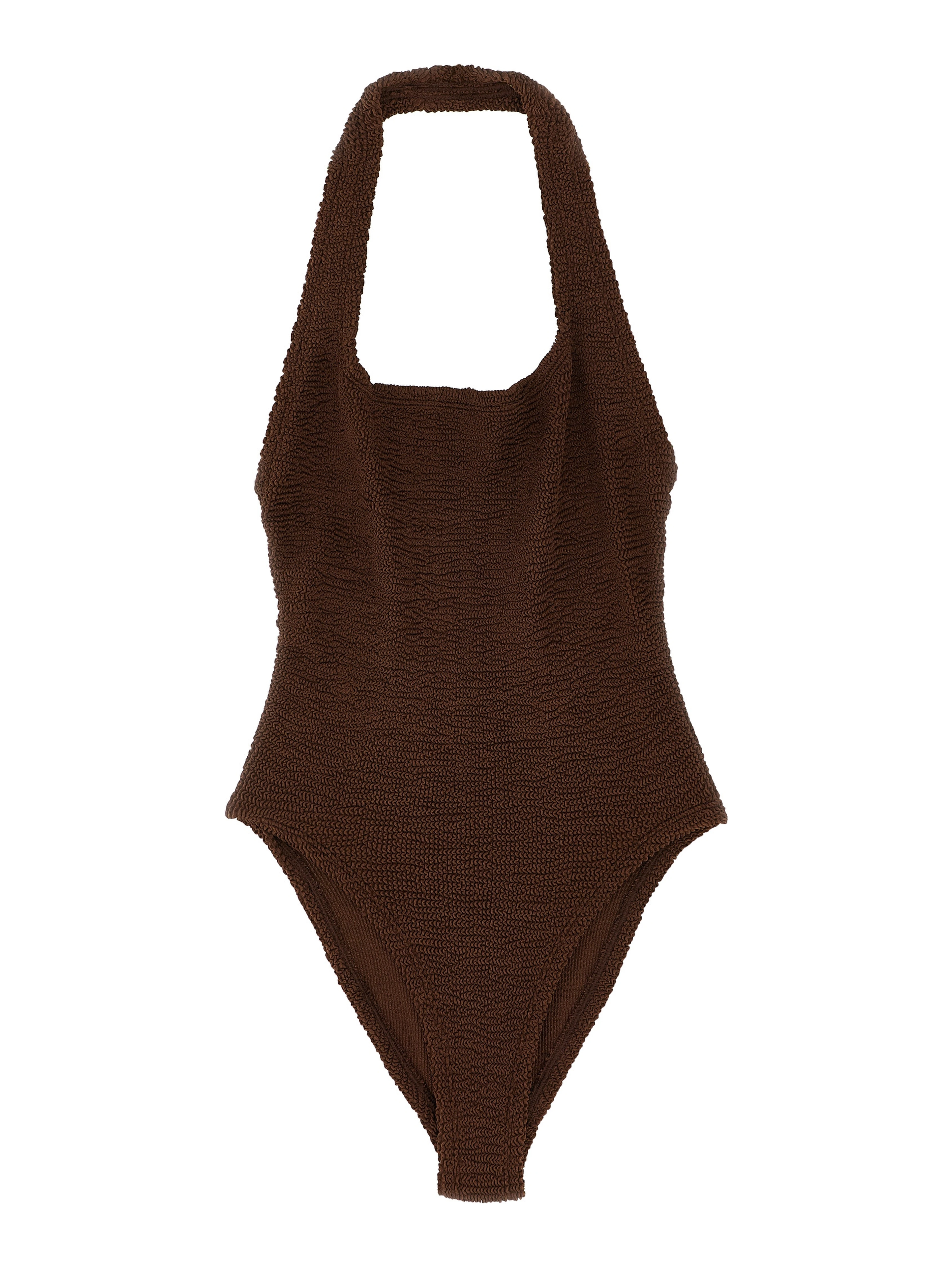 Brown Polyamide One-Piece Swimsuit