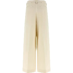 White Cotton Casual Pants
