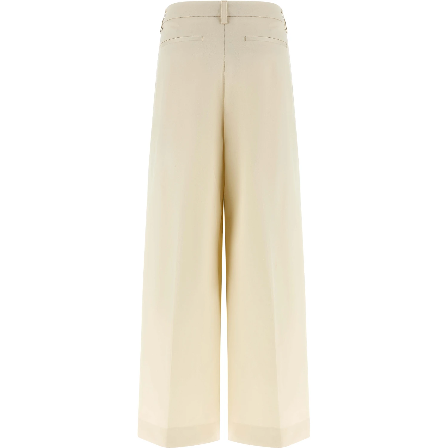 White Cotton Casual Pants