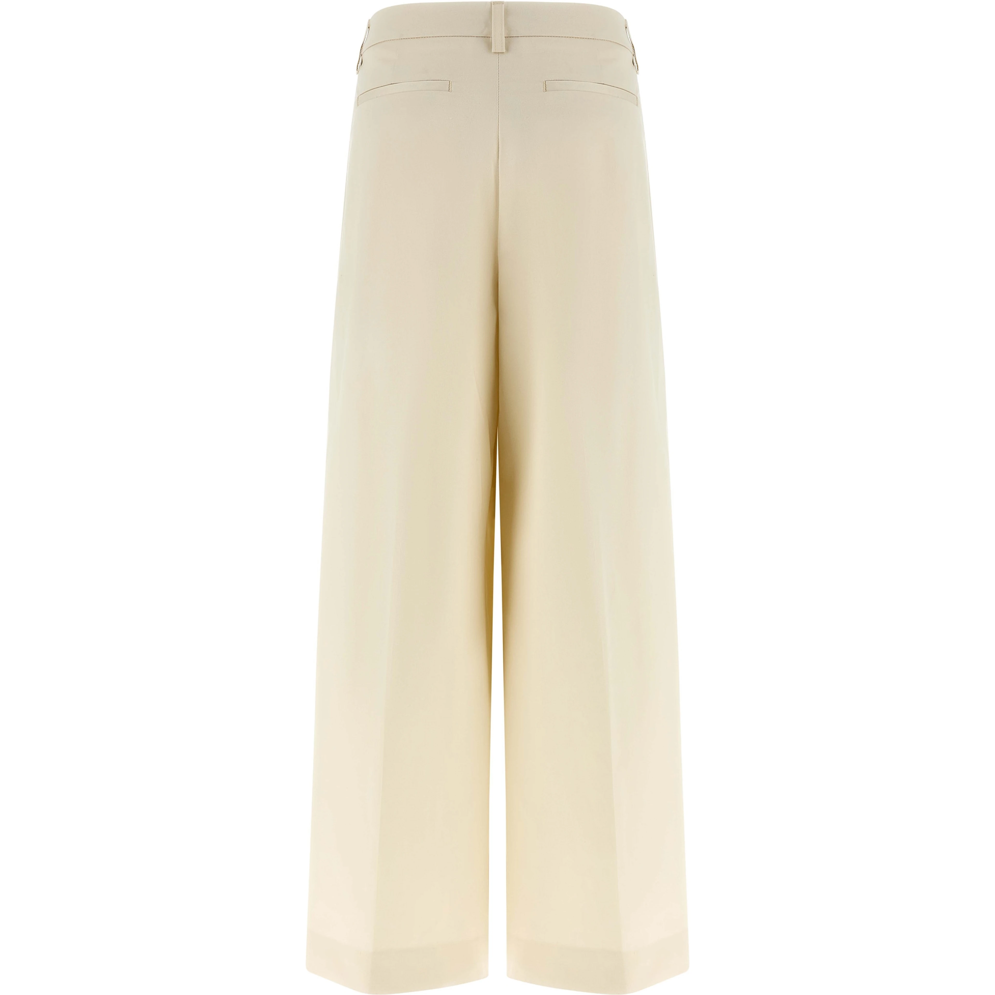 White Cotton Casual Pants