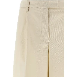 White Cotton Casual Pants