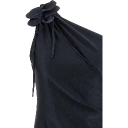 Black Polyamide Midi Dress